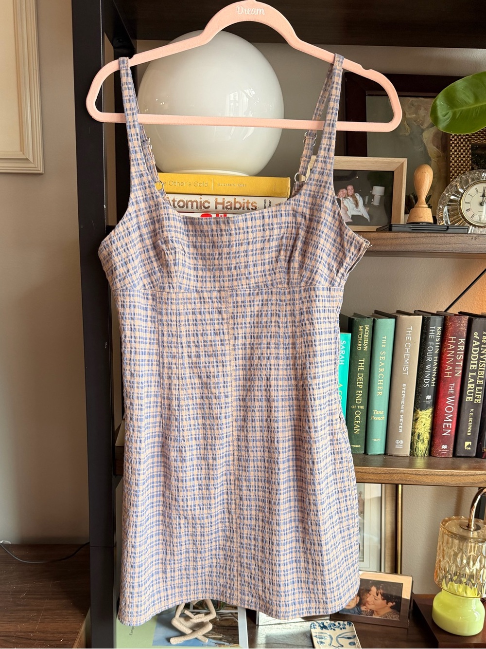 BDG Blue and Beige Plaid Mini Dress